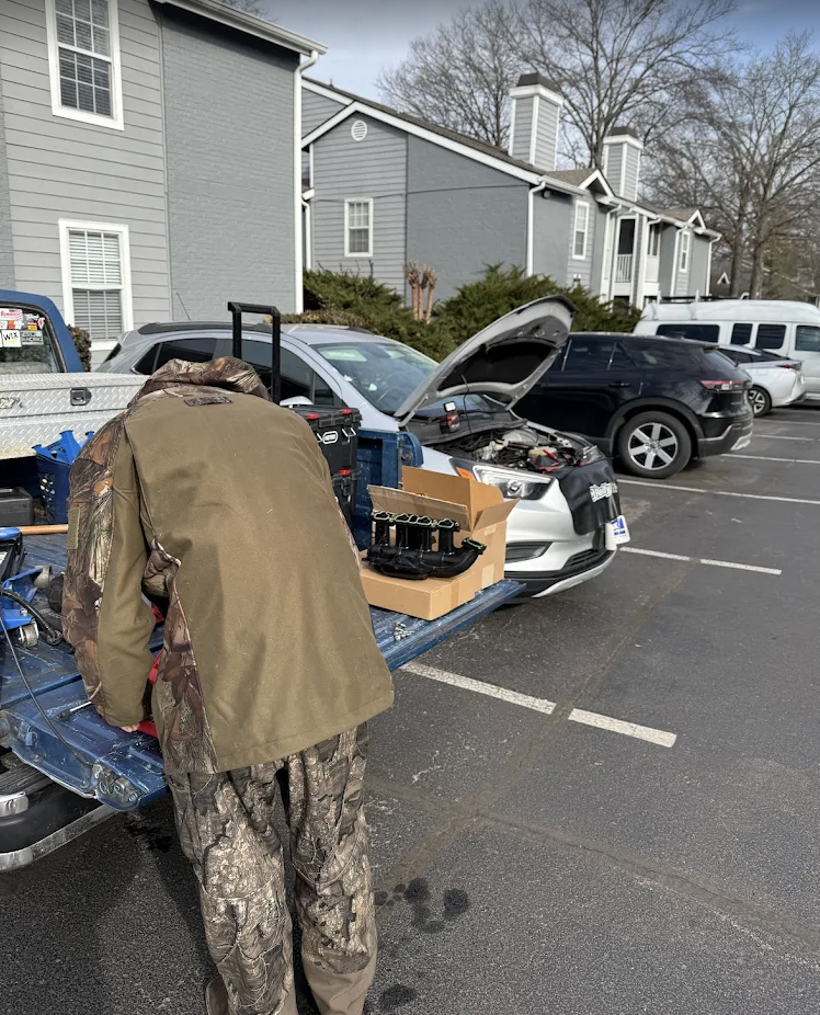 Mechanic working on a vehicle